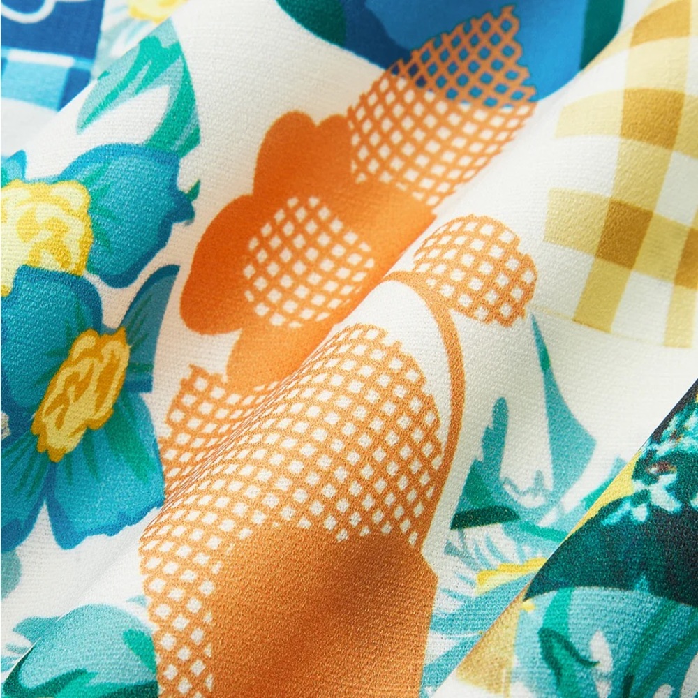 Commense Lemonade Print Lace Trim Long Dress - Picture 7 of 15